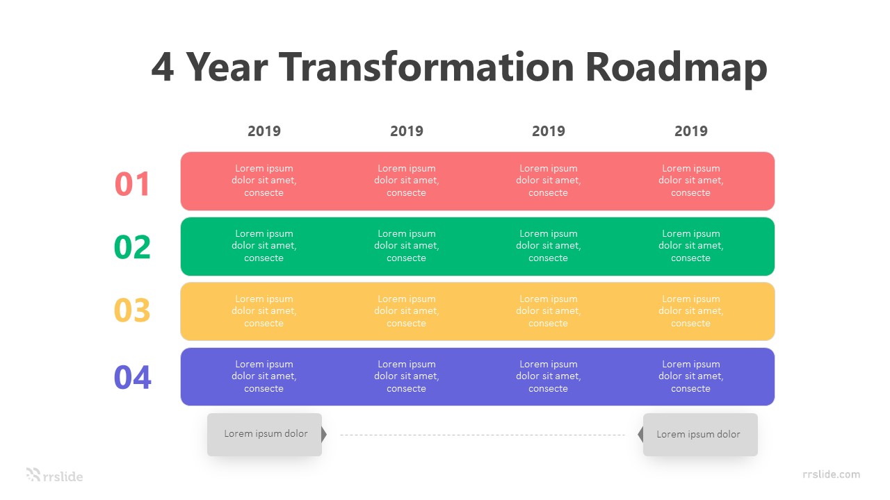 4 Year Transformation Roadmap Infographic Template