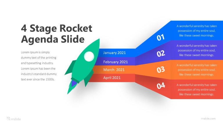 4 Stage Rocket Agenda Slide Infographic Template