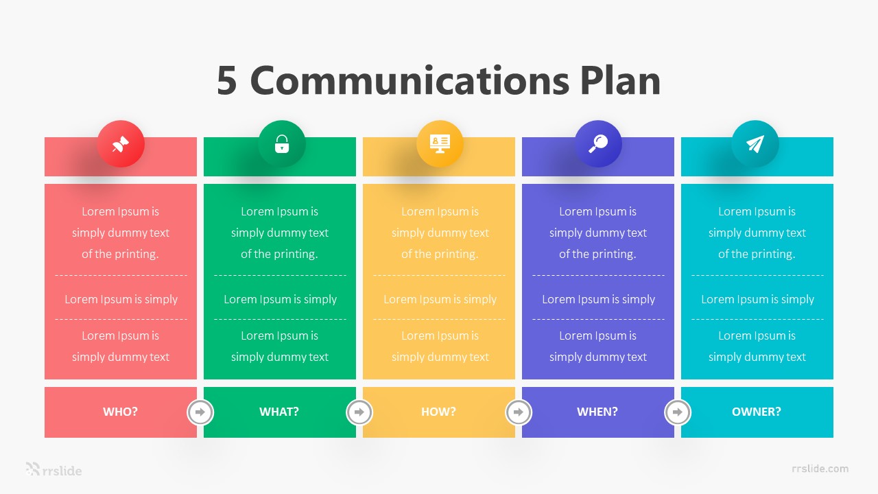 5 Communications Plan Infographic Template