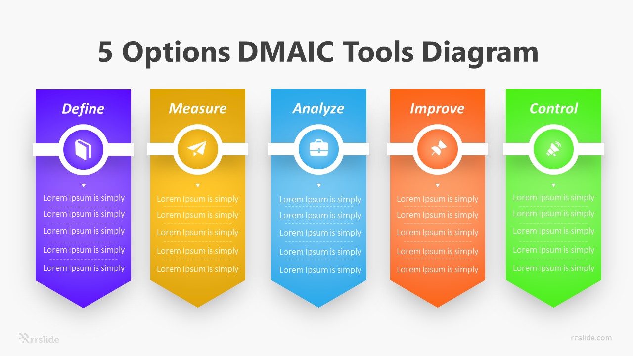 5 Options DMAIC Tools Diagram Infographic Template
