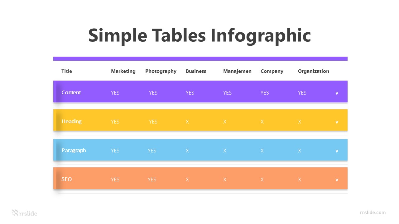 5 Simple Tables Infographic Template