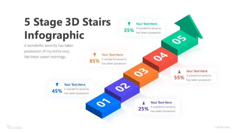 5 Stage 3D Stairs Infographic Template