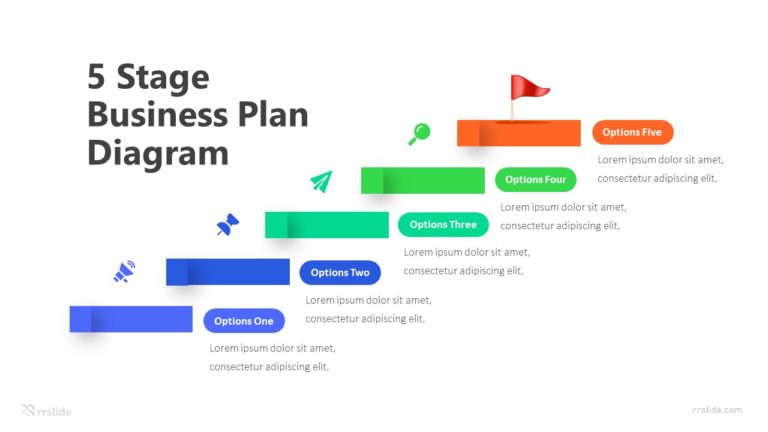5 Stage Business Plan Diagram Infographic Template