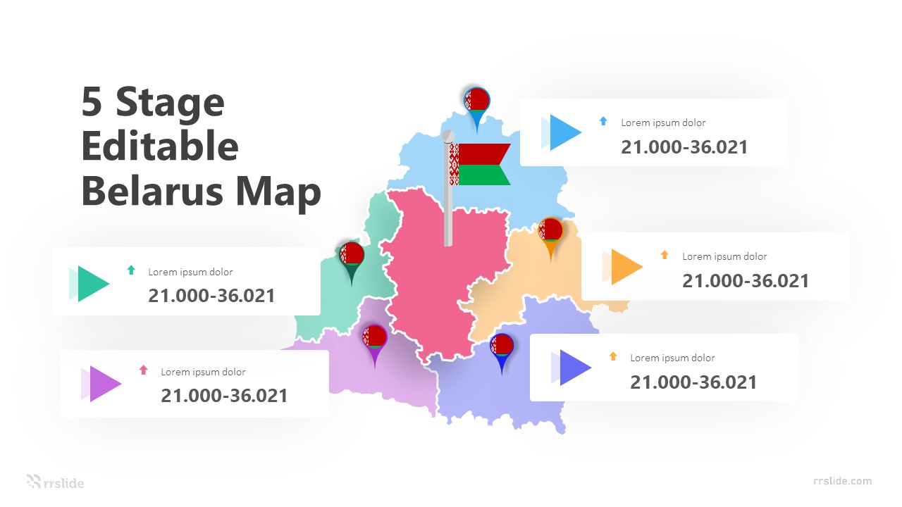 5 Stage Editable Belarus Map Infographic Template