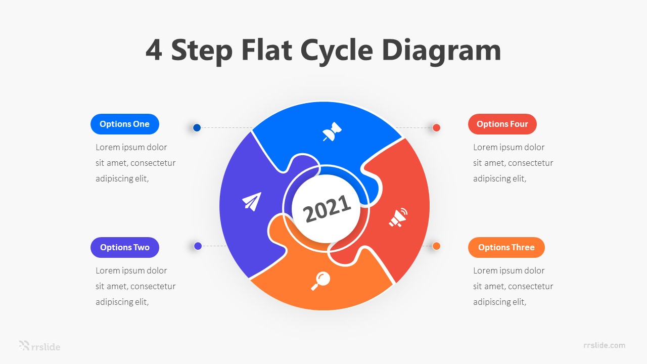 5 Stage Flat Cycle Diagram Infographic Template