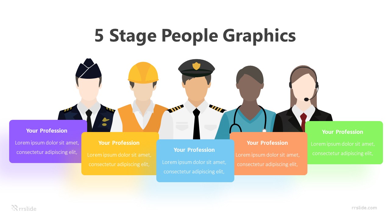 5 Stage People Graphics Infographic Template