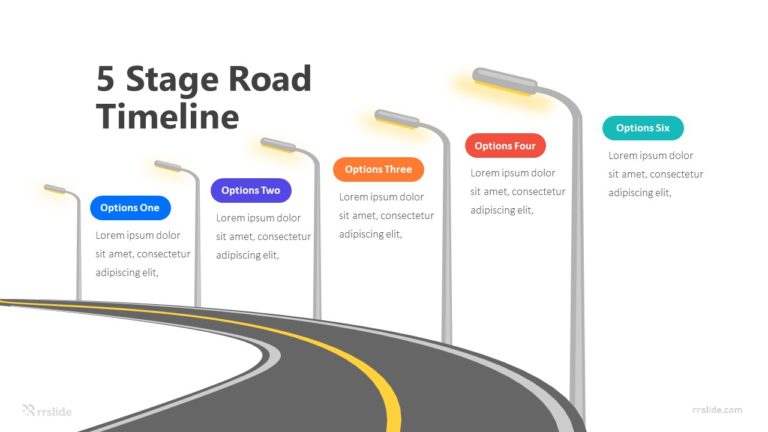 5 Stage Road Timeline Infographic Template