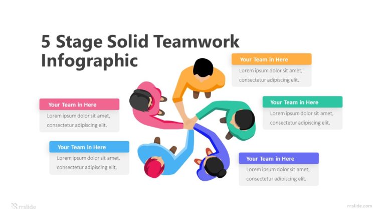 5 Stage Solid Teamwork Infographic Template