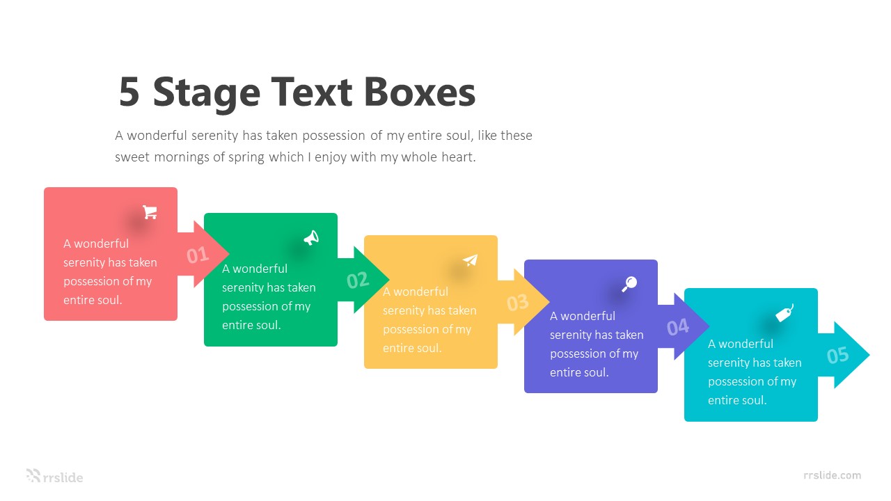 5 Stage Text Boxes Infographic Template