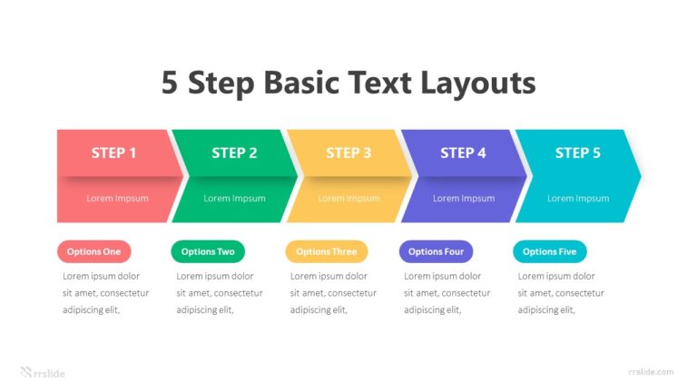 5 Step Basic Text Layouts Infographic Template