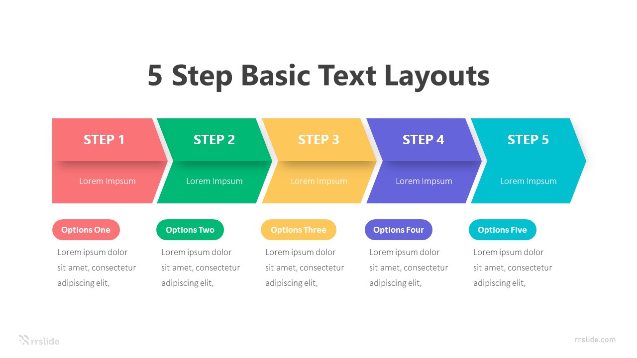 5 Step Basic Text Layouts Infographic Template