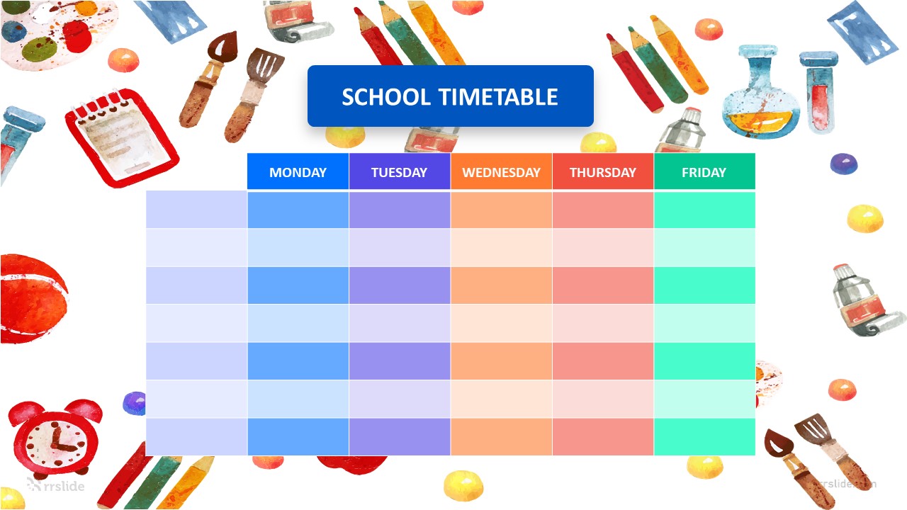 5 Step School Timetable Infographic Template