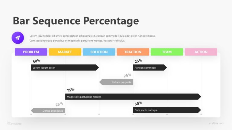 6 Bar Sequence Percentage Infographic Template