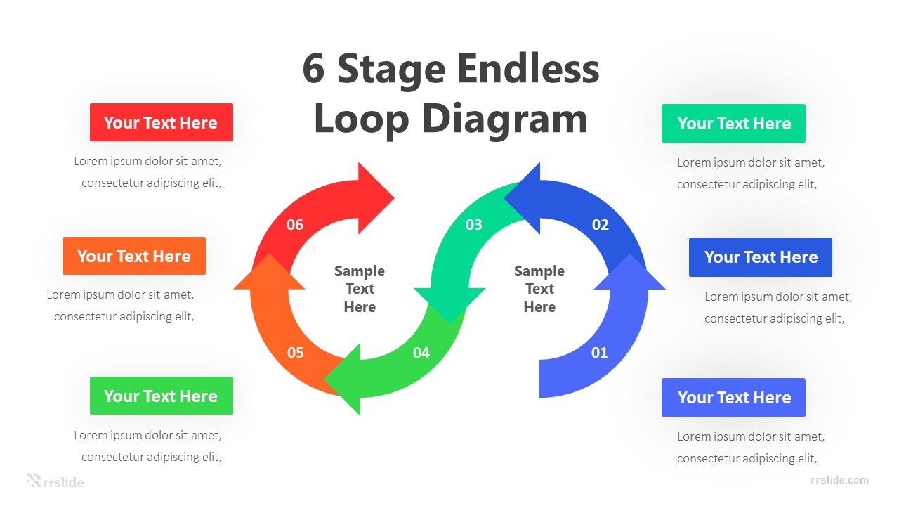 6 Stage Endless Loop Diagram Infographic Template