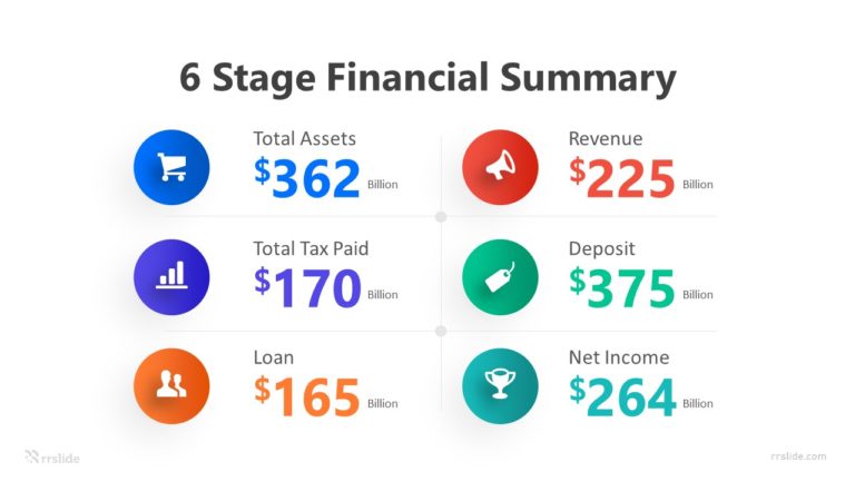 6 Stage Financial Summary Infographic Template