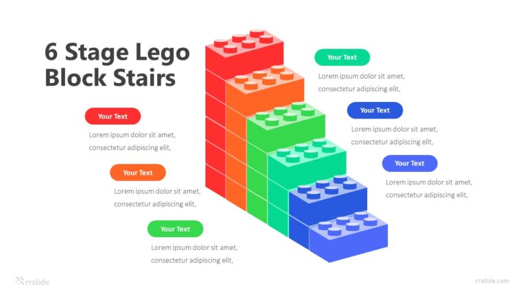 6 Stage Lego Block Stairs Infographic Template