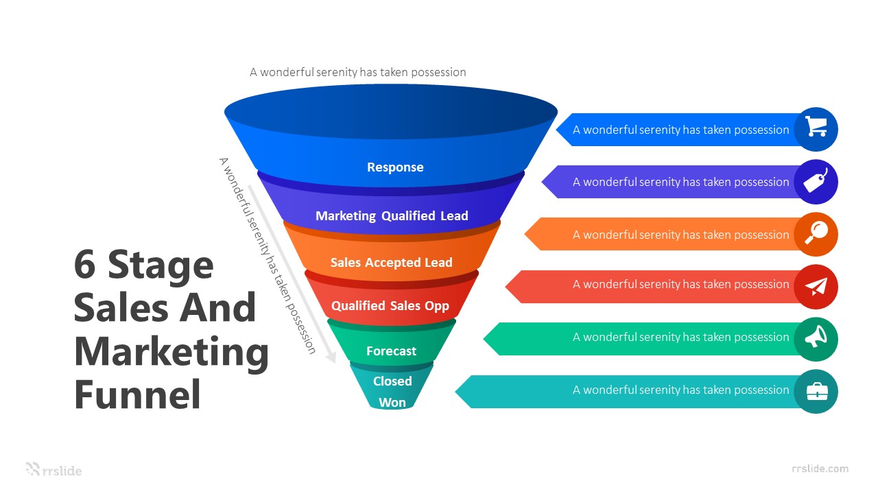6 Stage Sales And Marketing Funnel Infographic Template