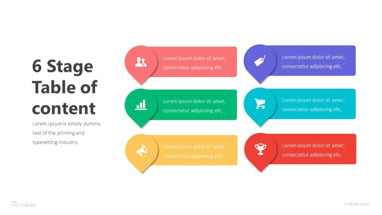 6 Stage Table of Content Infographic Template