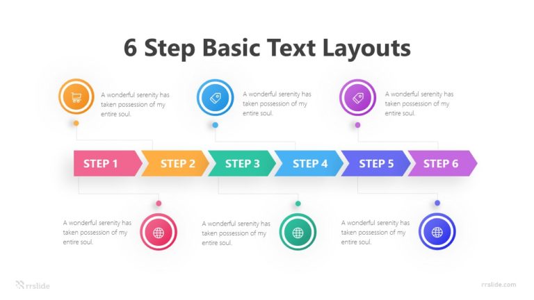 6 Step Basic Text Layouts Infographic Template