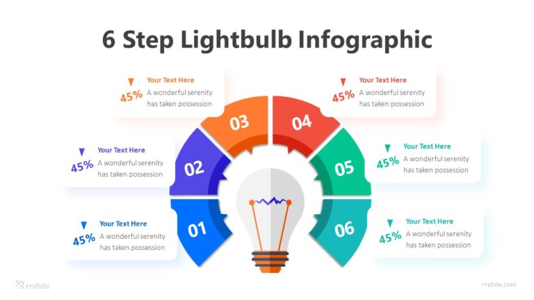 6 Step Lightbulb Infographic Template