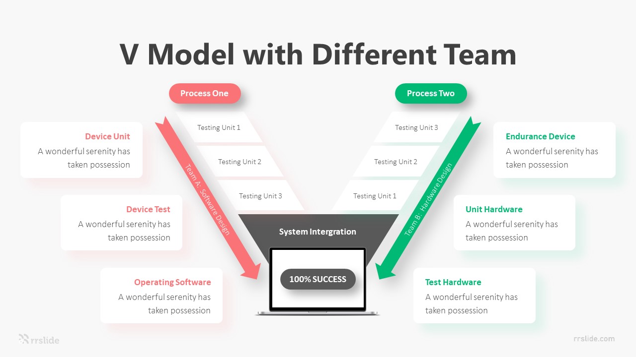 6 V Model With Different Team Infographic Template