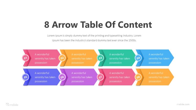 8 Arrow Table Of Content Infographic Template