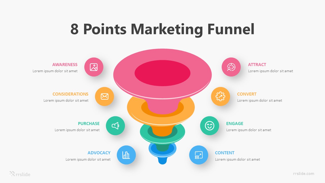 8 Points Marketing Funnel Infographic Template