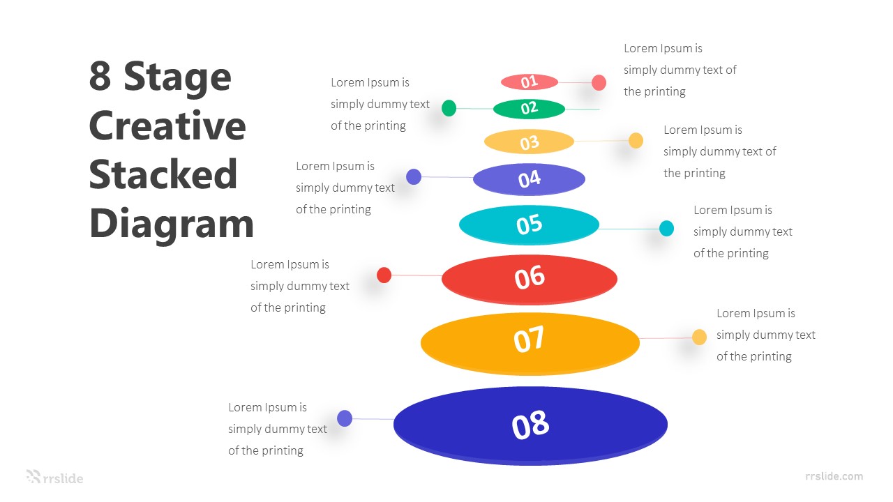 8 Stage Creative Stacked Diagram Infographic Template