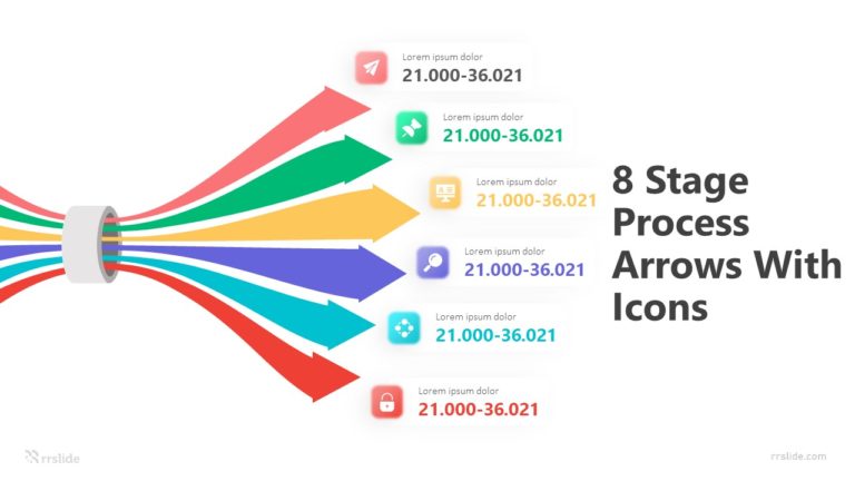 8 Stage Process Arrows With Icons Infographic Template
