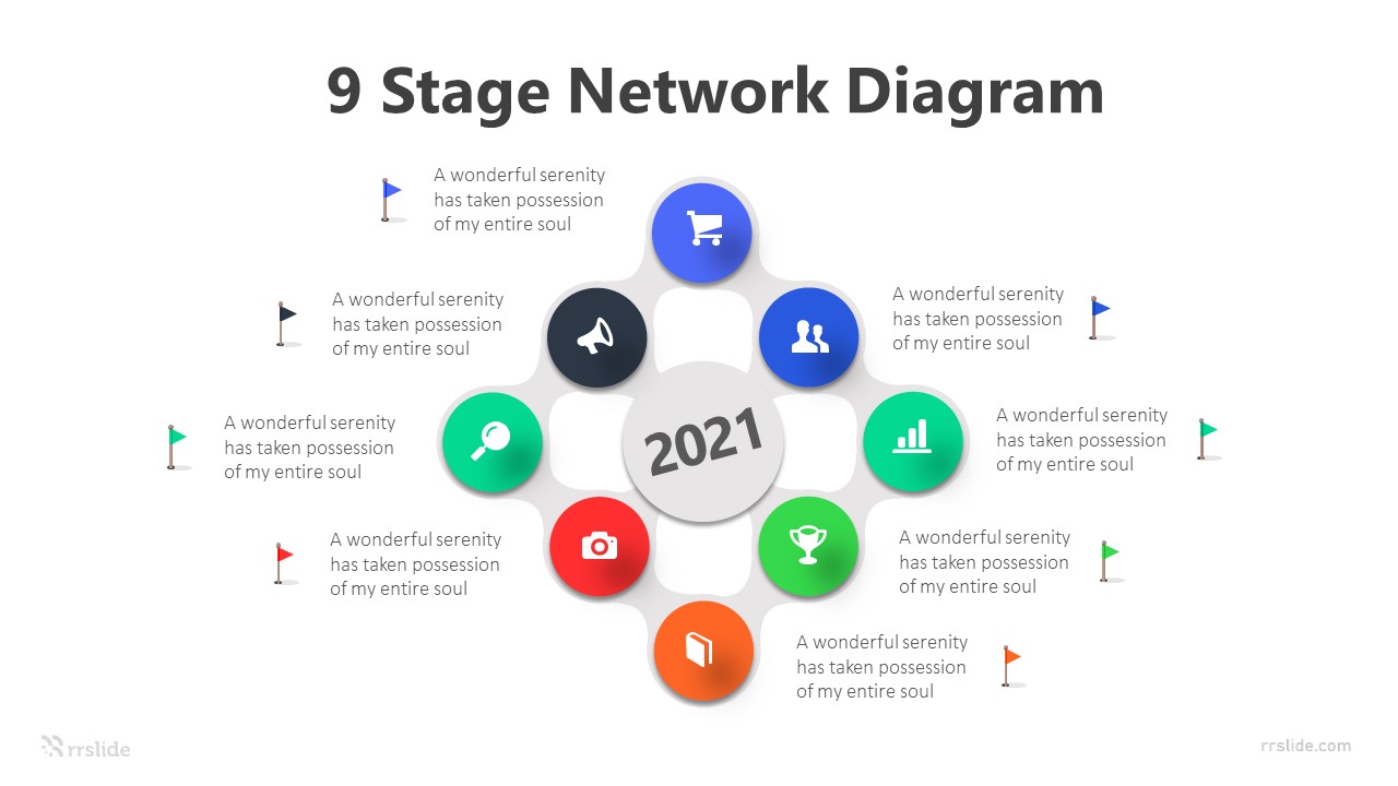 9 Stage Network Diagram Infographic Template
