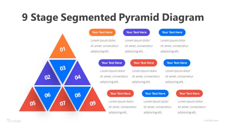 9 Stage Segmented Pyramid Diagram Infographic Template