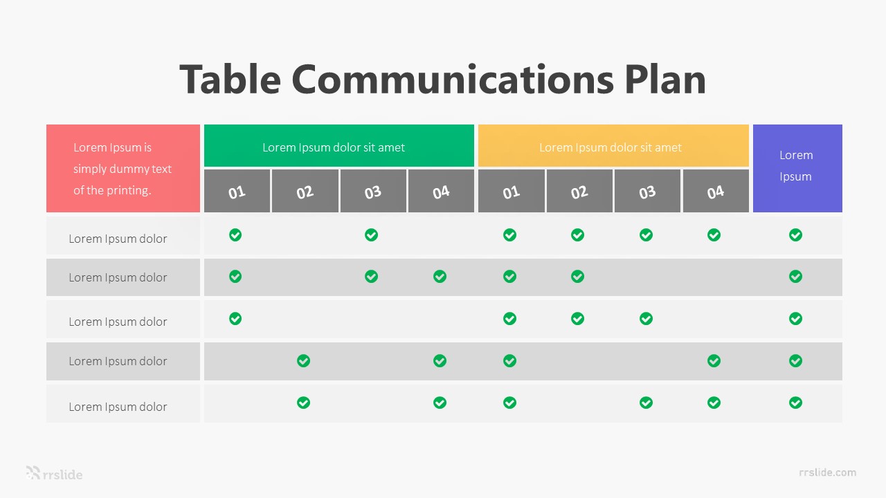 Table Communications Plan Infographic Template