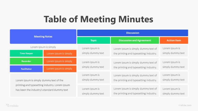 Table Of Meeting Minutes Infographic Template
