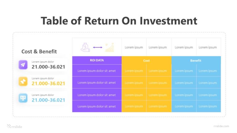 Table Of Return On Investment Infographic Template