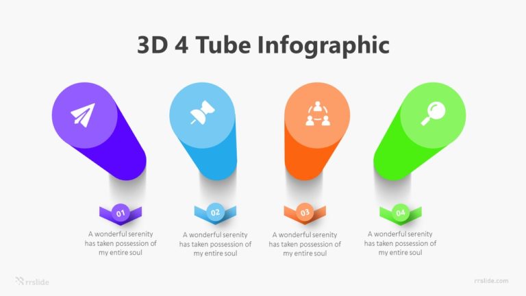 3D 4 Tube Infographic Template