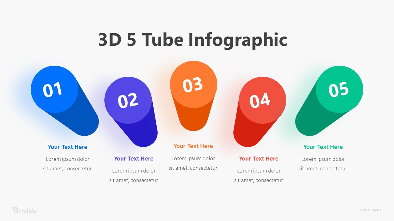 3D 5 Tube Infographic Template