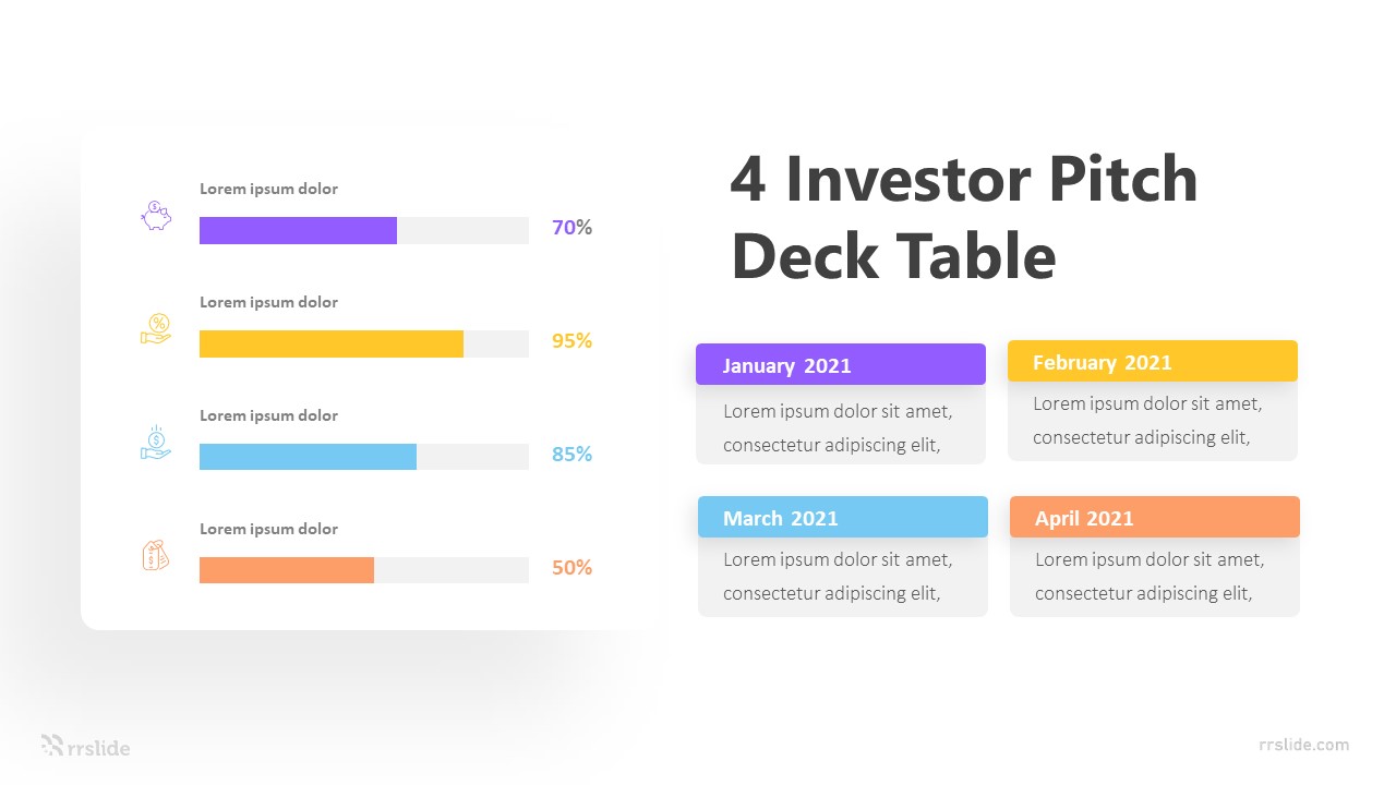 4 Investor Pitch Deck Table Infographic Template