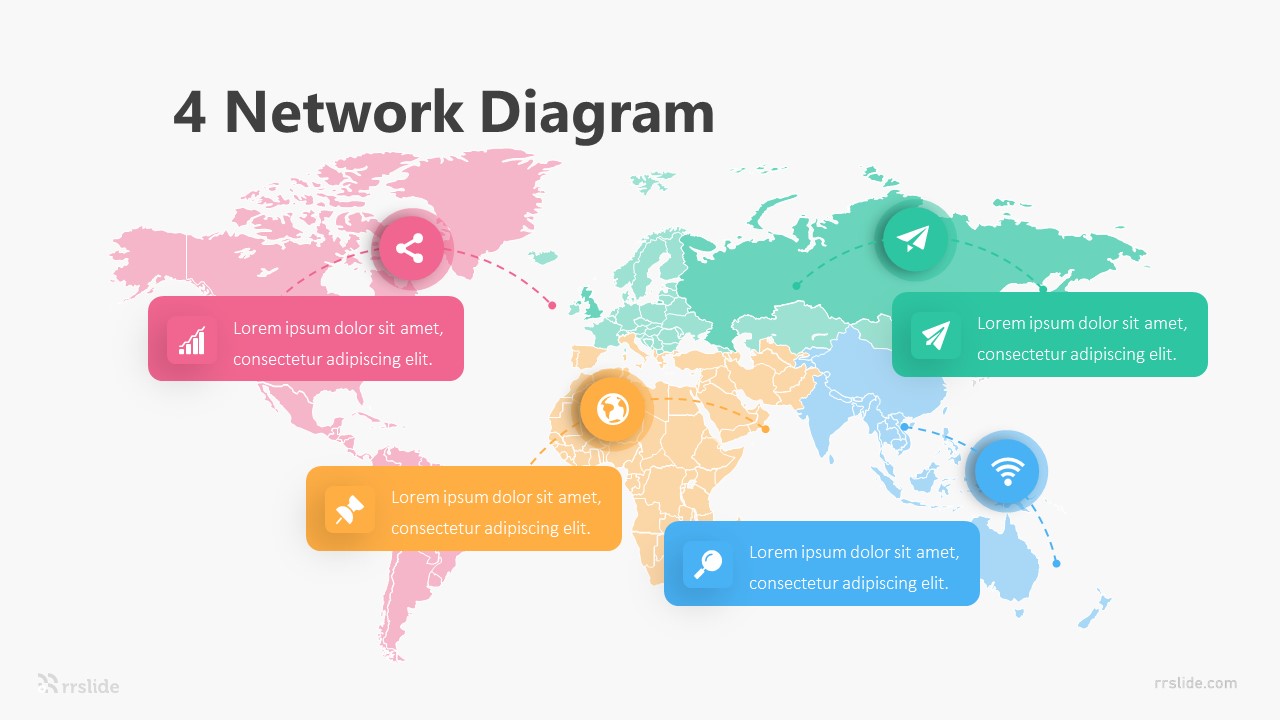 4 Network Diagram Infographic Template