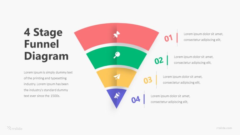 4 Stage Funnel Diagram Infographic Template