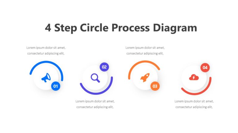 4 Step Circle Process Diagram Infographic Template