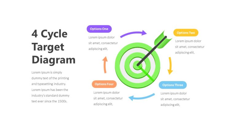 4 Step Target Process Slide Diagram Infographic Template