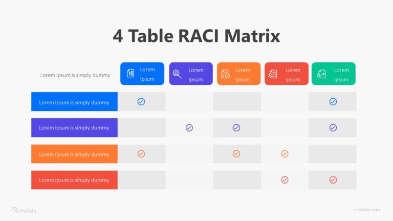 4 Table RACI Matrix Infographic Template