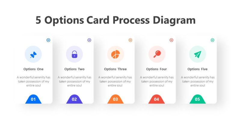 5 Options Card Process Diagram Infographic Template