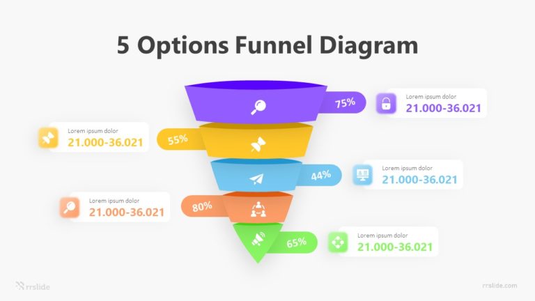 5 Options Funnel Diagram Infographic Template