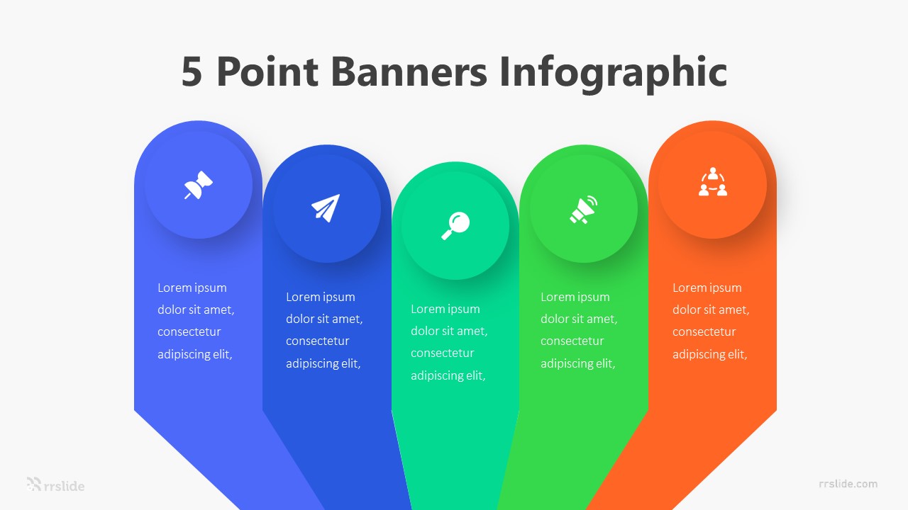5 Point Banners Infographic Template