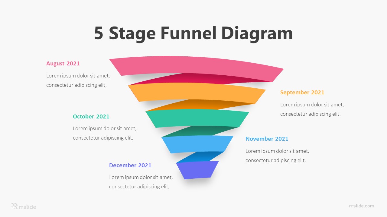 5 Stage Funnel Diagram Infographic Template