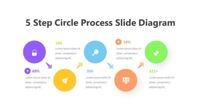 5 Step Circle Process Slide Diagram Infographic Template