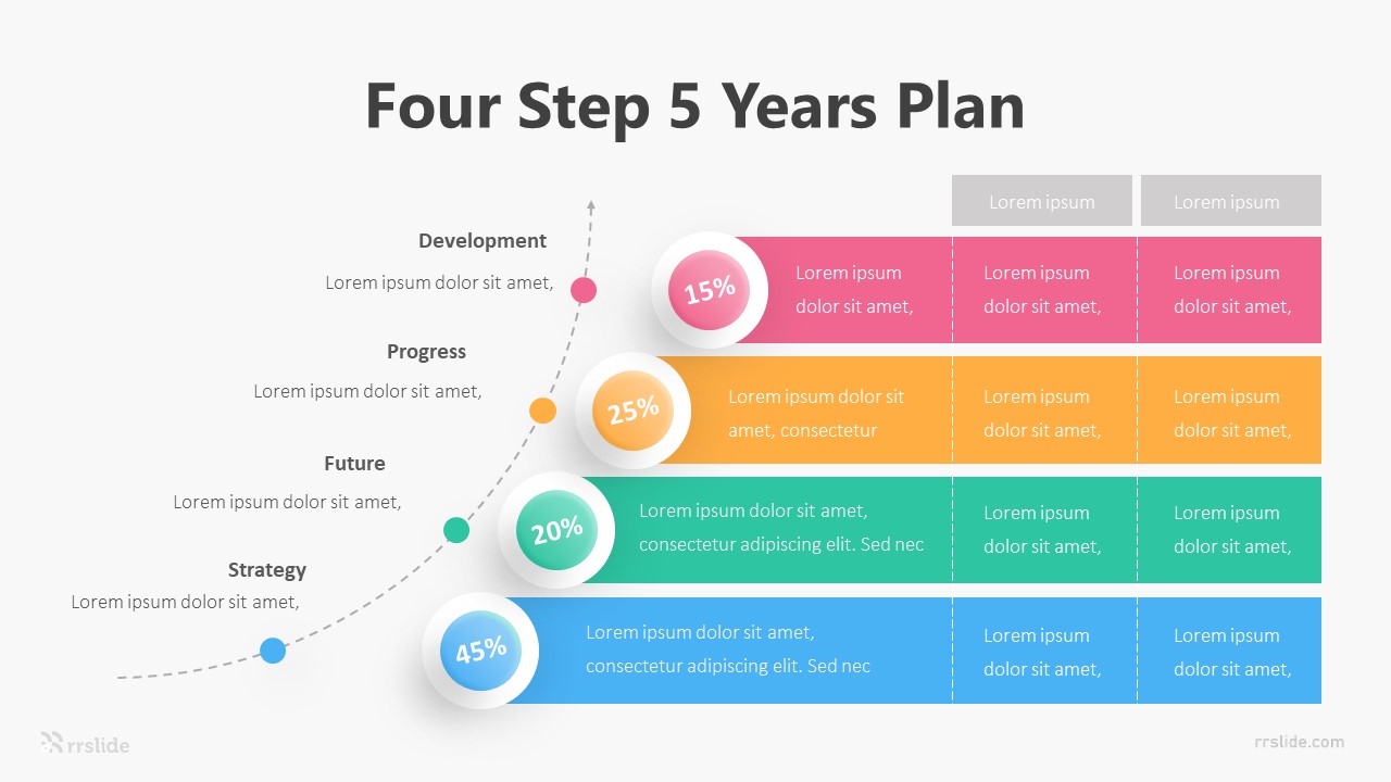 Four Step 5 Years Plan Infographic Template