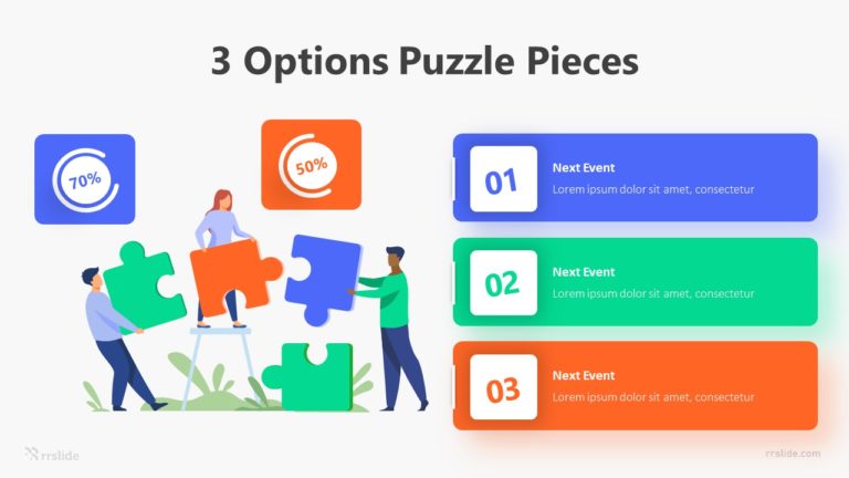 3 Options Puzzle Pieces Infographic Template