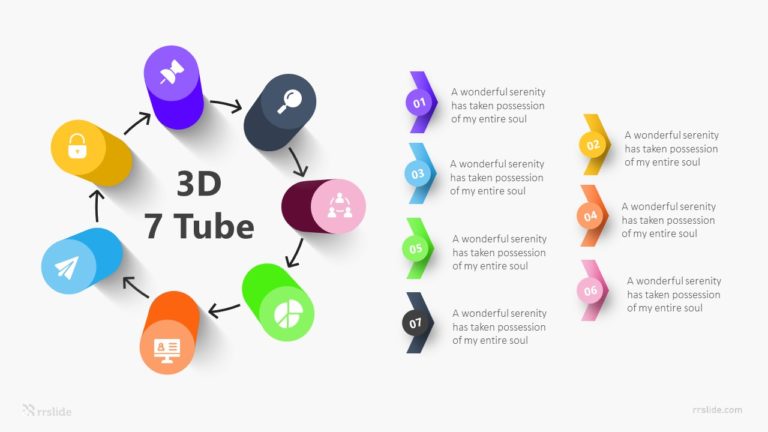3D 7 Tube Infographic Template